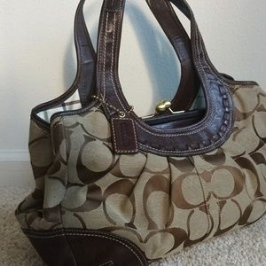 Used Coach signature Chocolate handbag